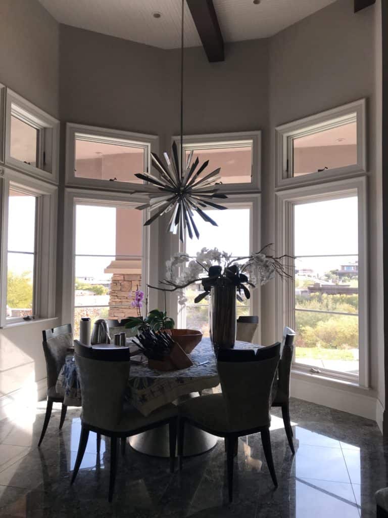 Breakfast Nook - New floor, New Windows on this interior remodel