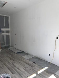 Inside of Cabana getting flooring
