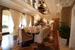 Dining Room, mirrored ceiling, parquet flooring