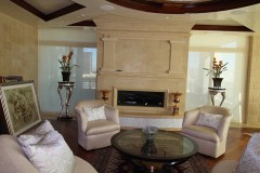 Stone fireplace,