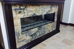 Stone fireplace, two way fireplace